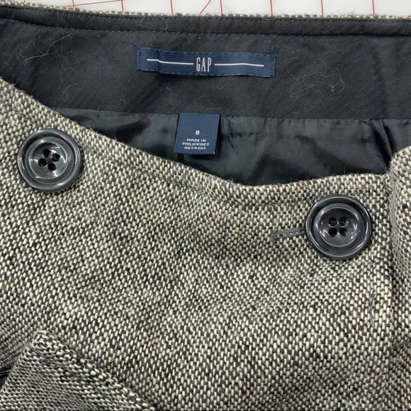 Gap Grey  Tweed 4 Button Mini Skirt 8 - Picture 5 of 8